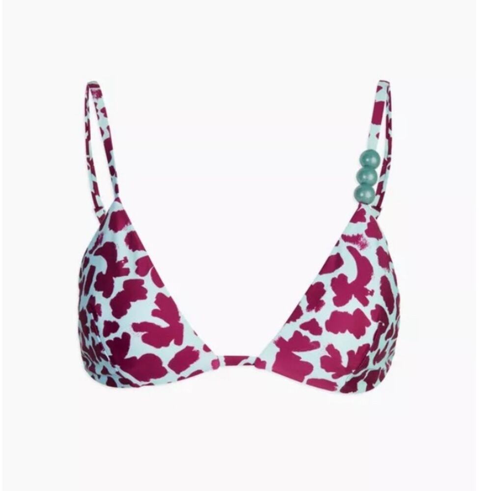 TANYA TAYLOR Tia Bikini Top with Beed accent size L